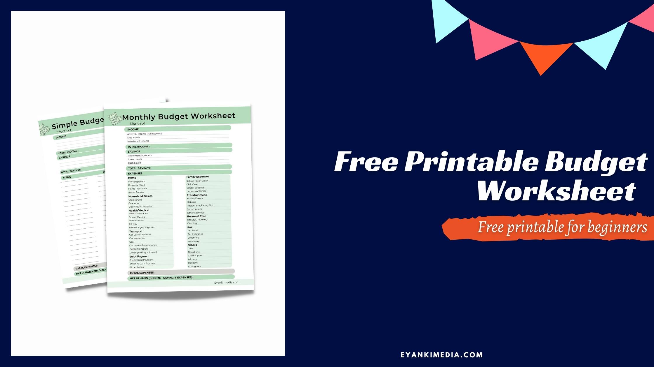 Free Printable Budget Templates | Simply Love Printables