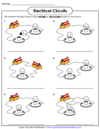 simple circuit diagram worksheet