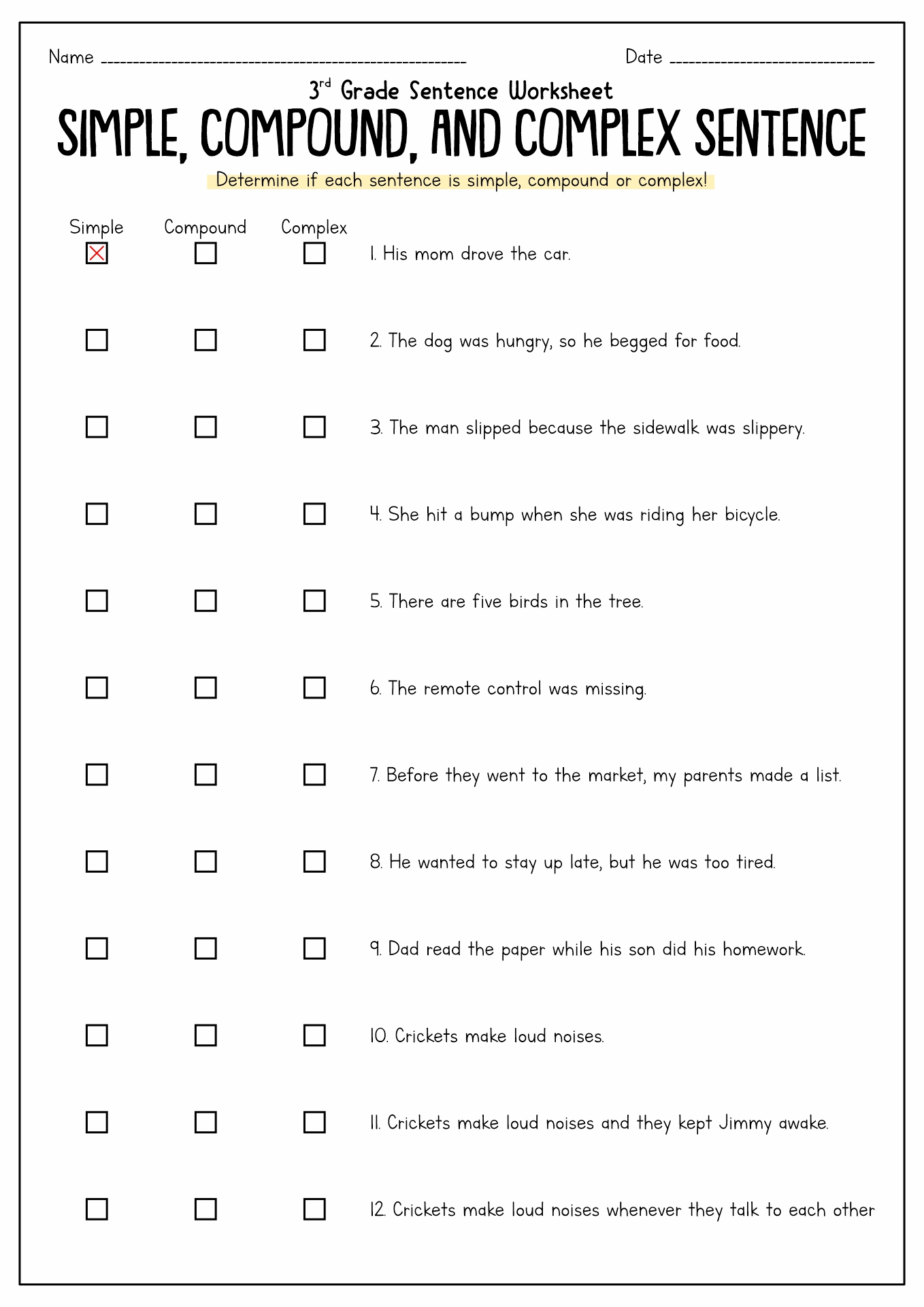 15 Complex Sentence Worksheets 7th Grade - Free PDF at worksheeto.com