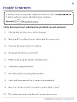 simple compound and complex sentences worksheet with answers