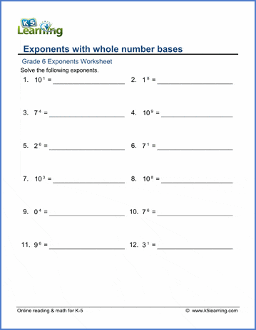 simple exponents worksheet