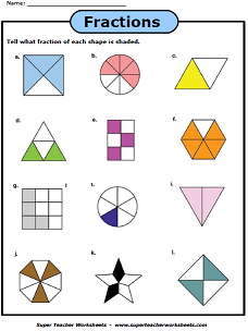Basic Fraction Worksheets &  Manipulatives