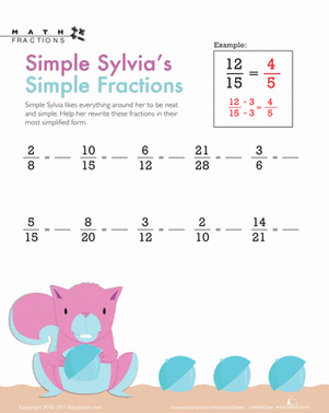 Simple Fractions with Sylvia | Interactive Worksheet 