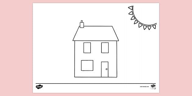 FREE! - Simple House Colouring Sheet - Colouring Sheets