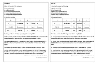 simple interest and compound interest worksheet