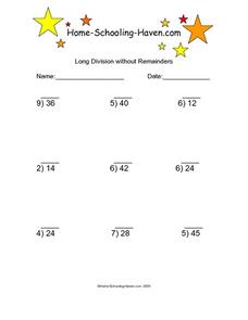 Long Division in Math Worksheets :: 25 - 48