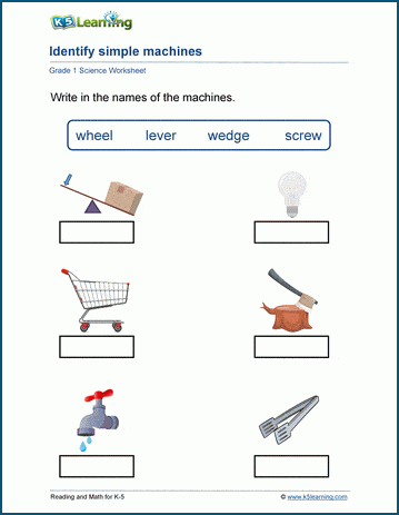 simple machine worksheet answers