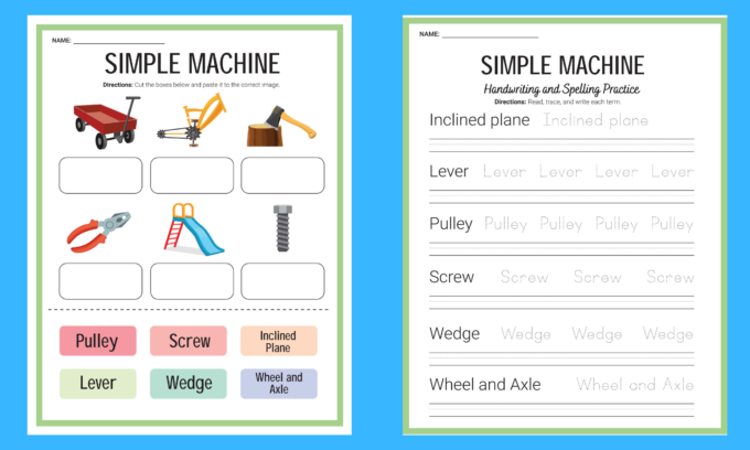 simple machines for kids worksheet