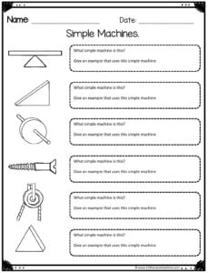 simple machines for kids worksheet