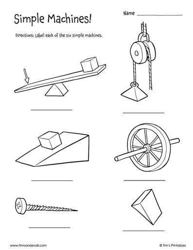 simple machines worksheet pdf