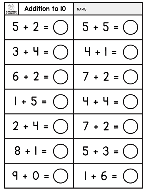 Single Digit Addition Worksheets -Worksheets Library