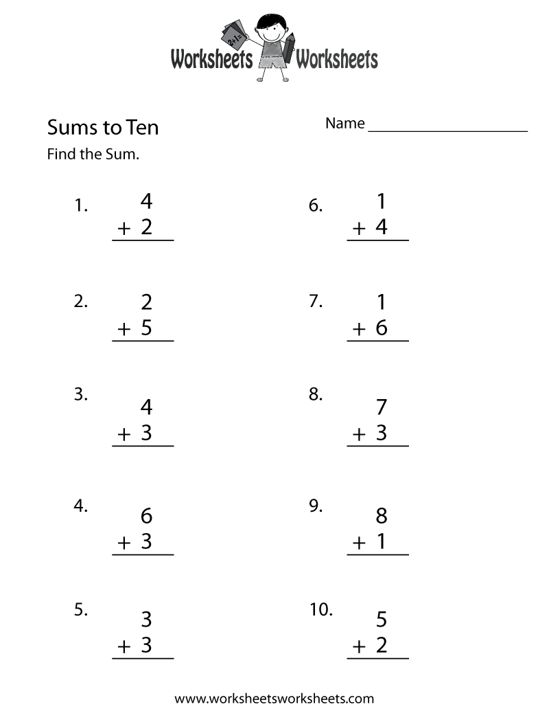 simple math worksheet for preschoolers