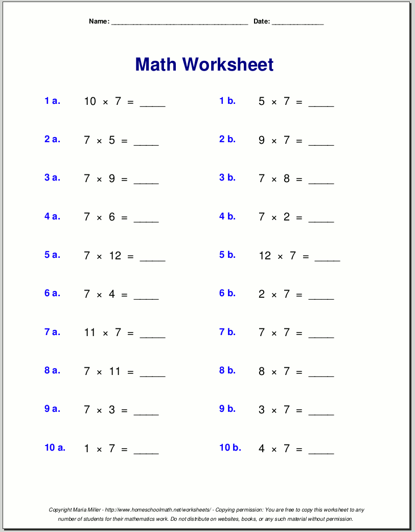 simple math worksheet