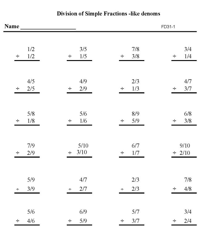 simple math worksheet