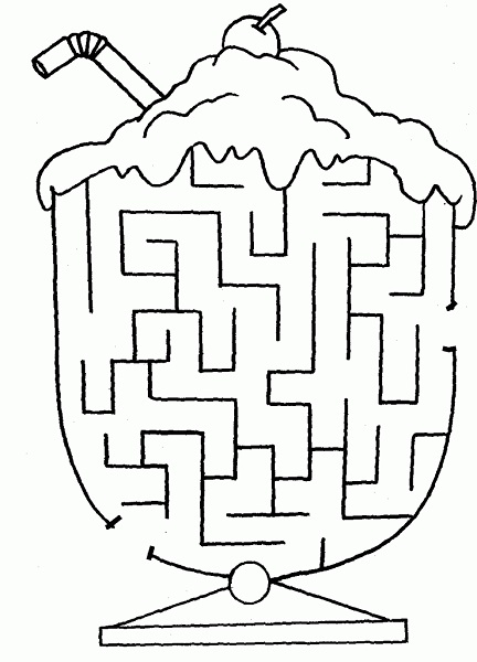 Fun Simple Maze Coloring Page &  coloring book.