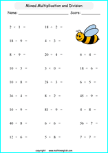 Grade 2 mixed basic multiplication and division math school ...