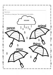English worksheets: Noun umbrellas