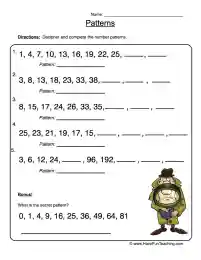 simple number pattern worksheet