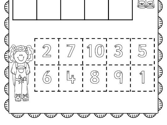Ordering numbers 1-10 trace cut and stick - Reception, Year 1 ...