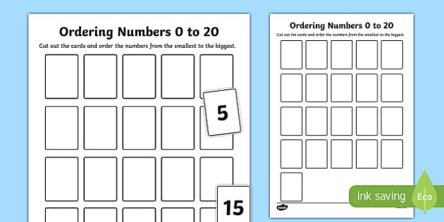 Ordering Numbers Worksheet for KS1 | 0 to 20 Activity