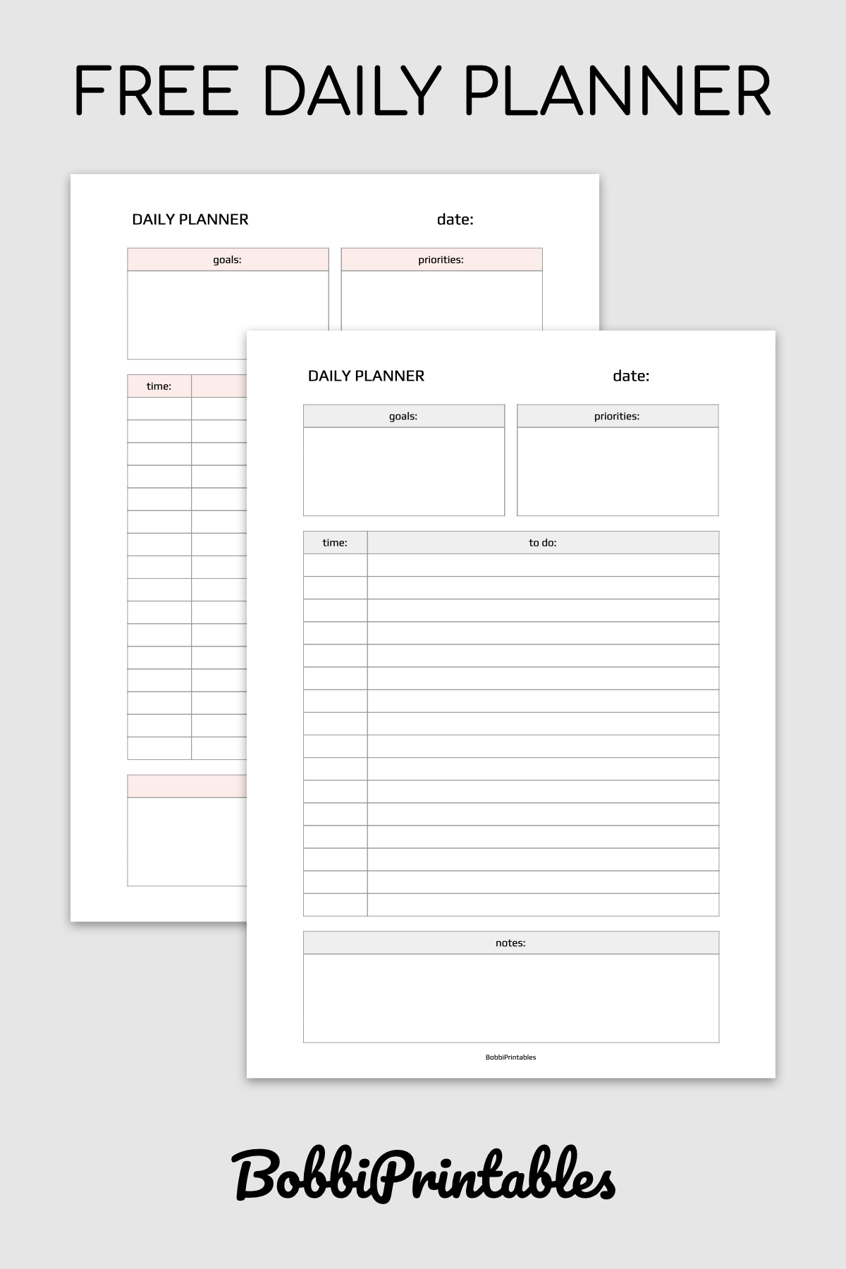 Simple Daily Planner Printable Worksheets Library