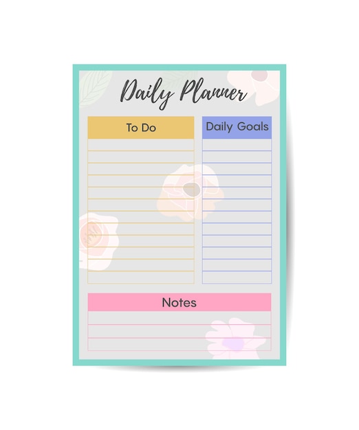 Premium Vector | Set of minimalist planners Daily planner template ...