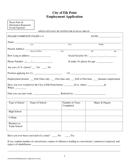 83 free employment application pdf page 2 - Free to Edit, Download ...