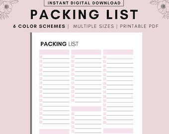 Blank Vacation Packing List Printable, Packing List Template ...