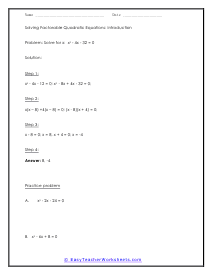 Free simple quadratic equation worksheet, Download Free simple ...