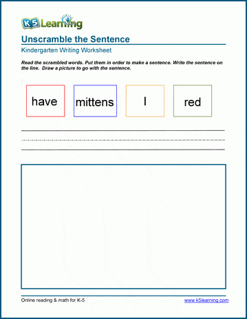 Sentences worksheets for preschool and kindergarten | Worsheets library