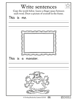 simple sentences worksheet for kindergarten