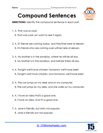 Compound Sentences Worksheets - 15 Worksheets Library
