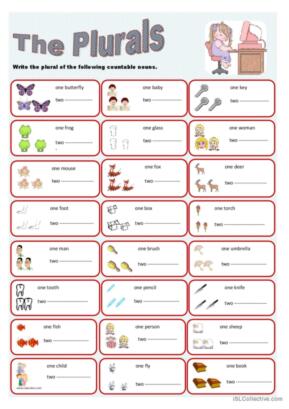 200 Plural nouns: regular plurals with S ending English ESL…