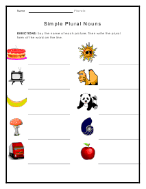 simple worksheet plural nouns