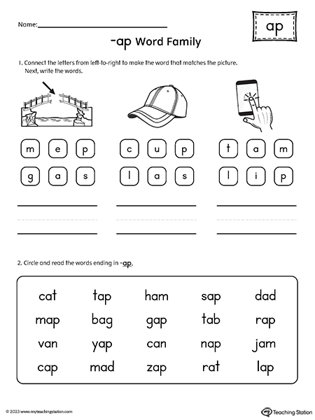 FREE* AP Word Family Read and Spell Simple Words Worksheet ...
