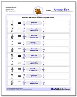 Reducing Fractions: Reducing Simple Fractions