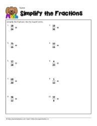 Simplify-Proper-and-Improper-Fractions Worksheets