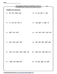 simplifying algebraic expressions worksheet 7th grade