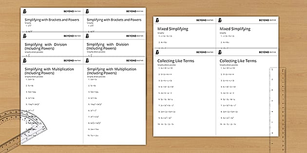 ? Simplifying Algebraic Expressions Pack 2 | Beyond