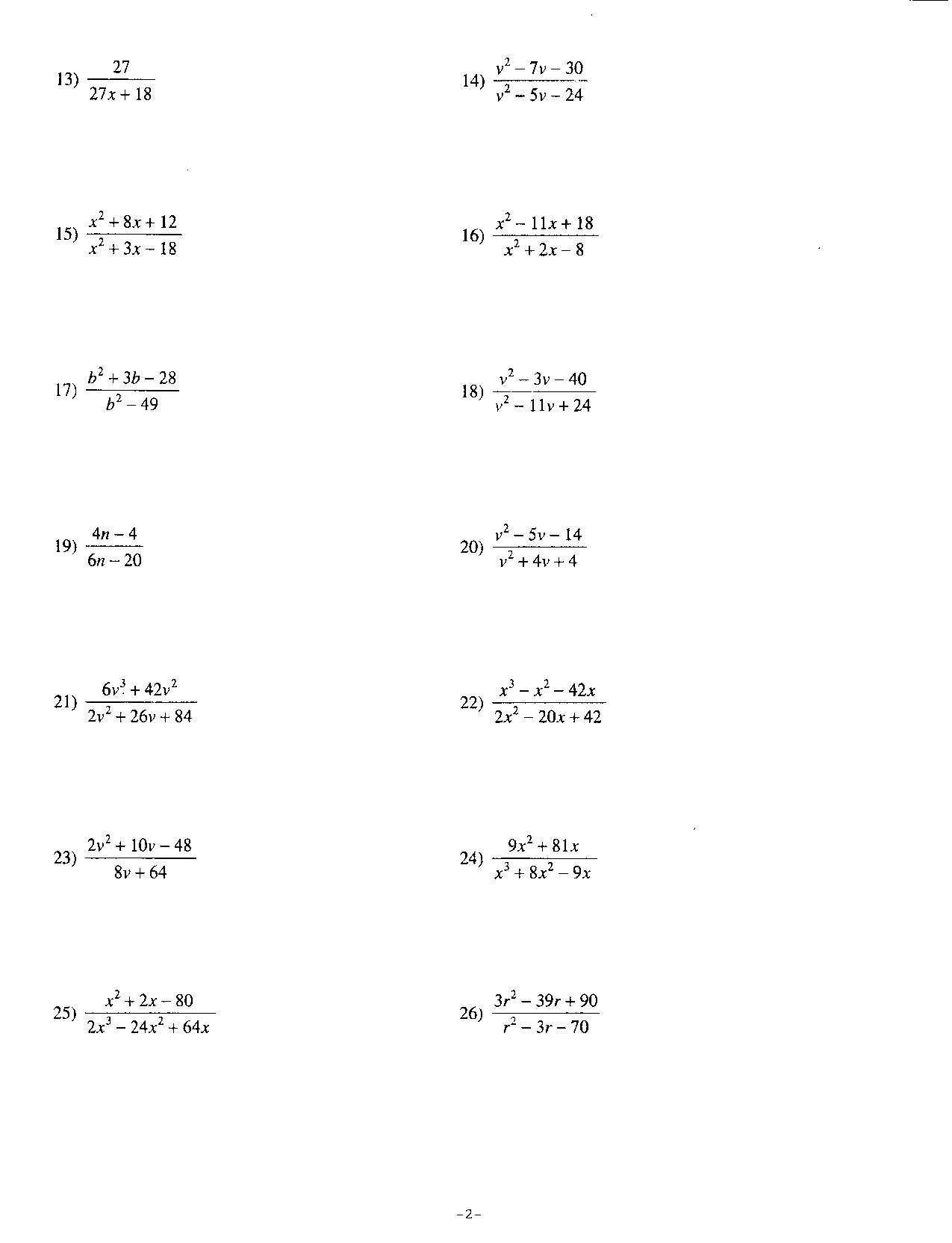 Exponent Expressions Worksheet