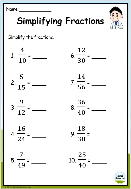 Grade 5 Fraction Worksheets | Free Printables | Math Worksheets