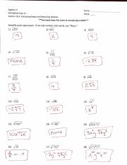 simplifying radicals worksheet answers