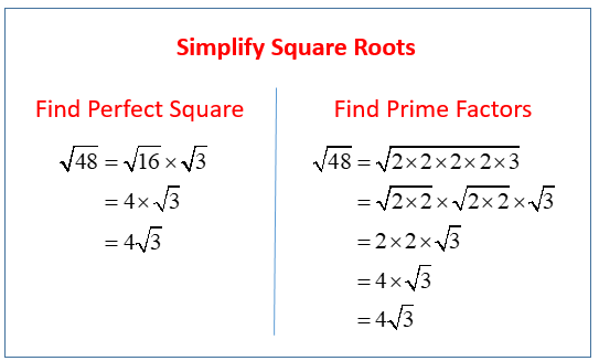 simplifying square roots worksheet answers