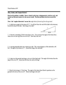 Sine, Cosine, and Tangent Ratios Worksheet for 11th Grade | Lesson ...