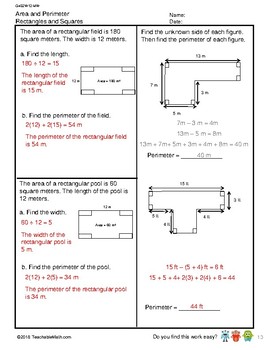 G4S2W12-MW Area and Perimeter (Singapore Math) by TeachableMath worksheets library