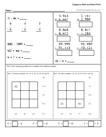 Singapore Math - Fourth Grade | FreeEducationalResources.com