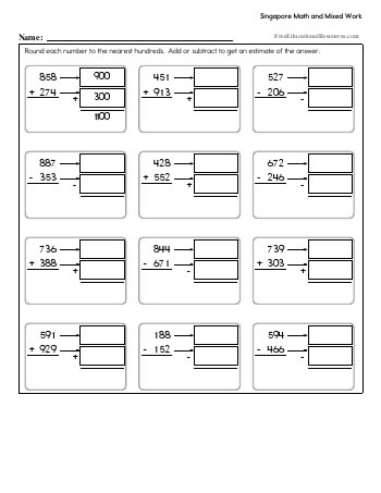 singapore math worksheet grade 4
