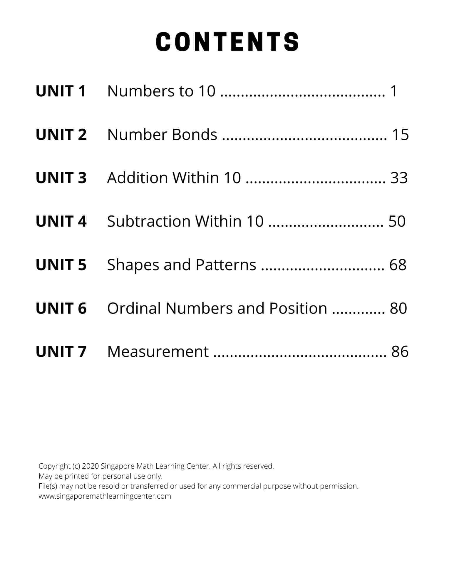 Printable Worksheets - Kindergarten Book 1