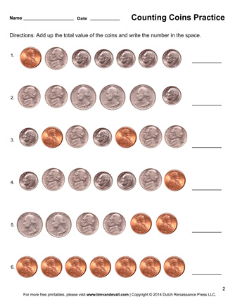 Counting Coins Worksheets - Printable First Grade Math Worksheets ...