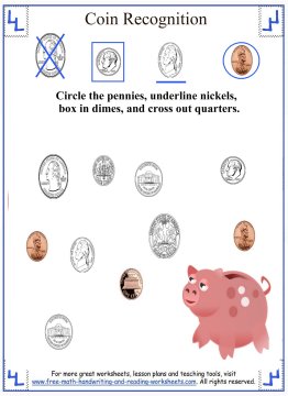Coin Counting - Mixed Coins Worksheets